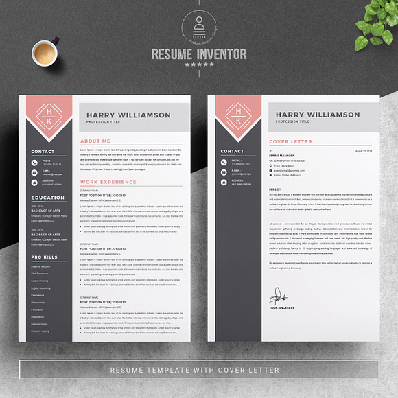 One Page Resume Template in Letter Templates - product preview 1