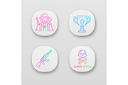 Online game inventory app icons set
