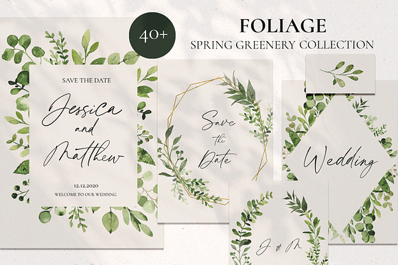 Spring Foliage greenery leaves in Illustrations - product preview 6