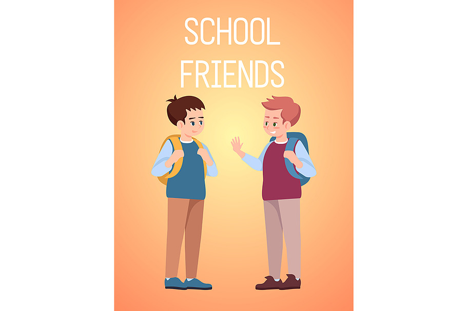 School friends poster template in Flyer Templates - product preview 8