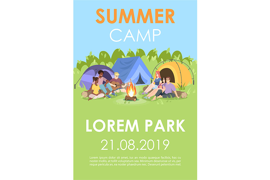 Summer camp brochure template in Flyer Templates - product preview 8