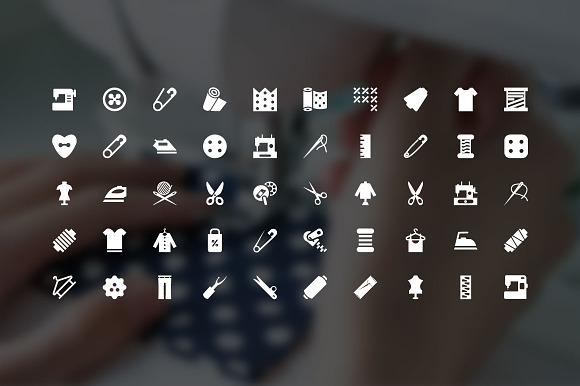 100 Sewing Vector Icons in Graphics - product preview 1
