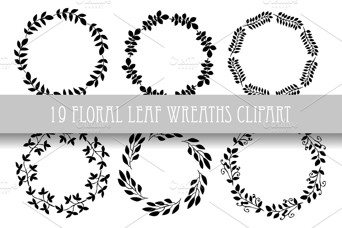 19 Floral Leaf Wreaths Clipart in Illustrations - product preview 8