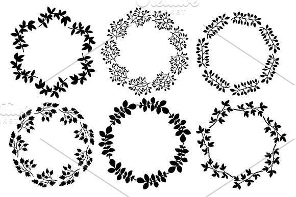 19 Floral Leaf Wreaths Clipart in Illustrations - product preview 1