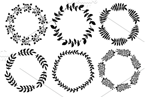 19 Floral Leaf Wreaths Clipart in Illustrations - product preview 2