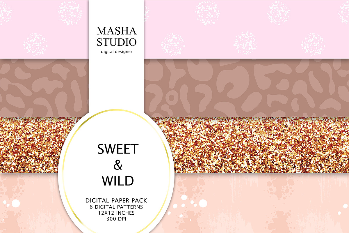 SWEET & WILD basic digital papers in Patterns - product preview 8