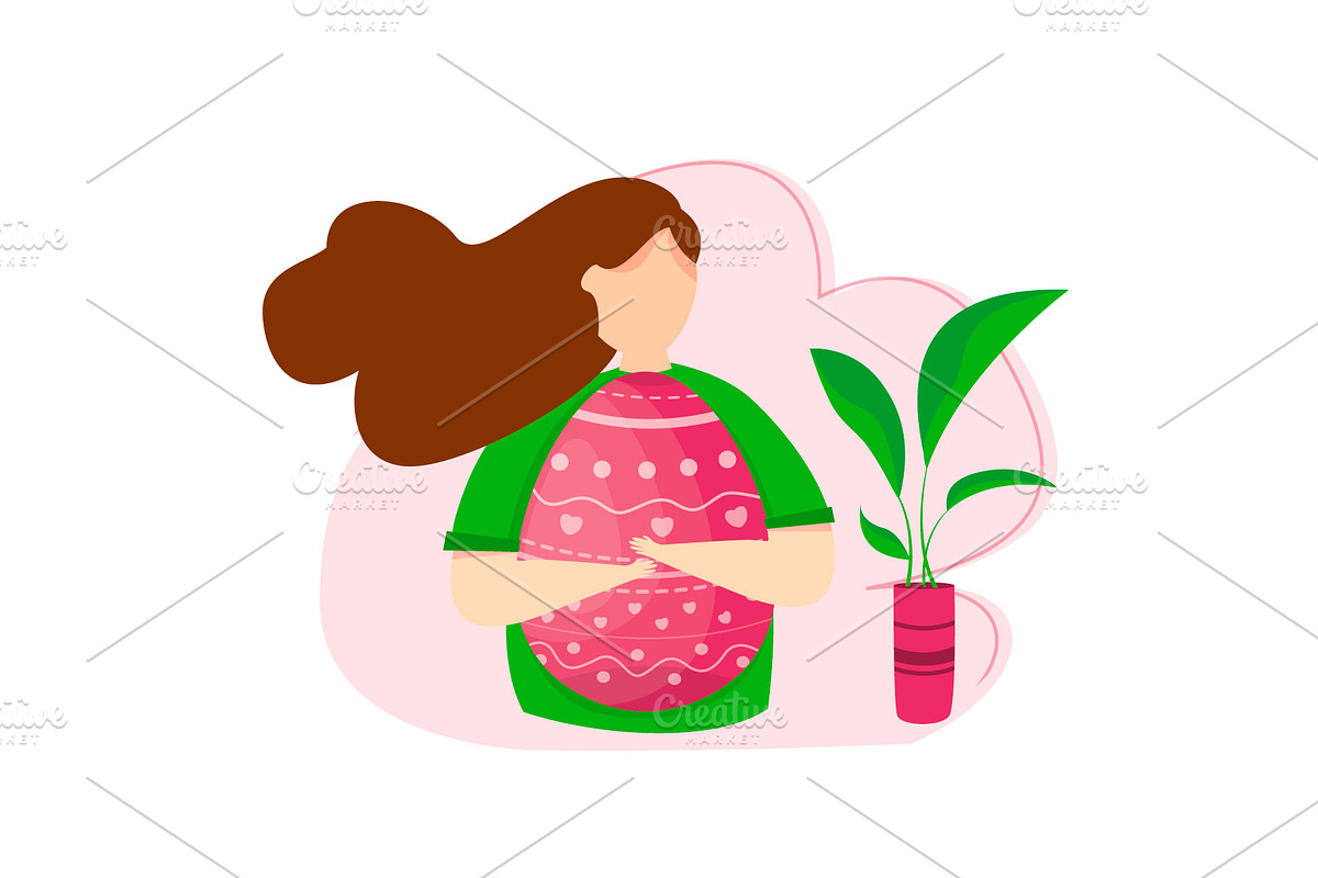 People holding the Easter eggs in Illustrations - product preview 8