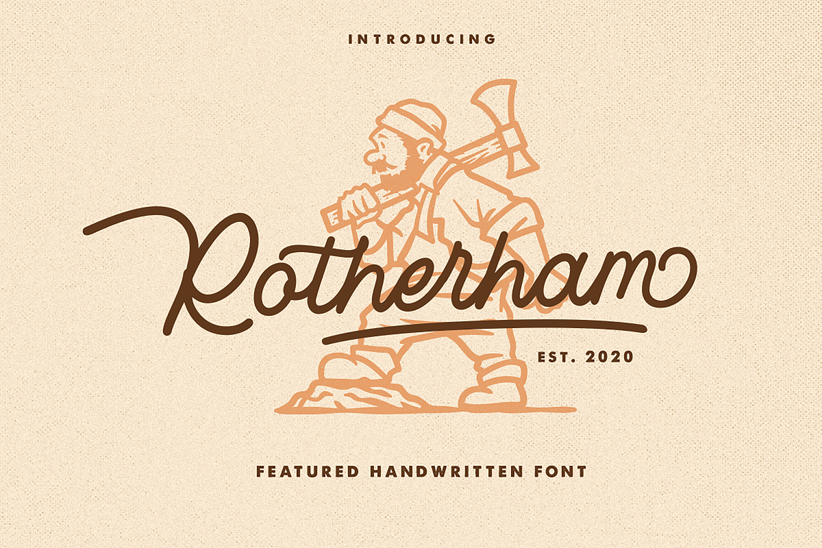 ROTHERHAM - Monoline Font in Script Fonts - product preview 8