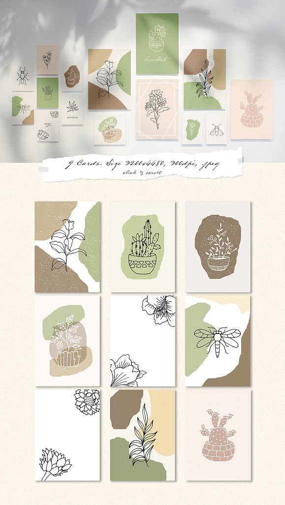 Botany line art. Vector elements in Objects - product preview 5
