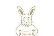 Cute Bunny with Save the Planet Bann