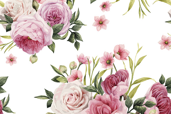 Watercolor Roses Vintage Floral Card in Objects - product preview 1