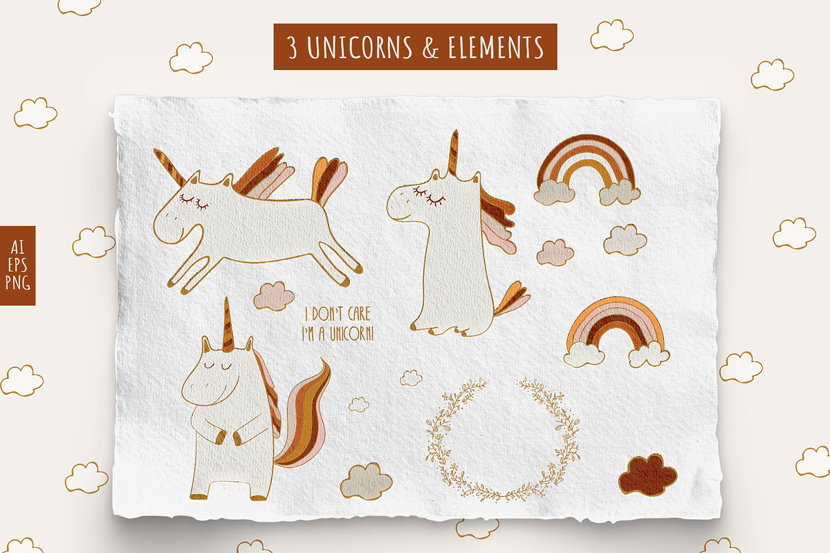 Unicorns set in Illustrations - product preview 8