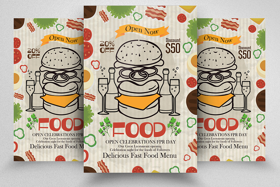 Fast Food Restaurant Flyer Template in Flyer Templates - product preview 8