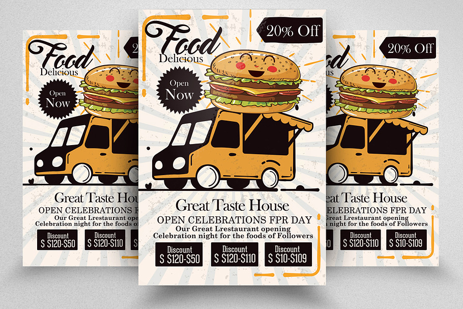 Fast Food Home Delivery Flyer in Flyer Templates - product preview 8