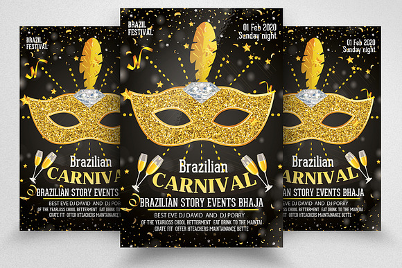Mardi Gras - Carnival Elegant Flyer in Flyer Templates - product preview 1