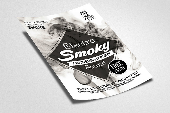 Electro Smoke Sounds Party Flyer in Flyer Templates - product preview 1