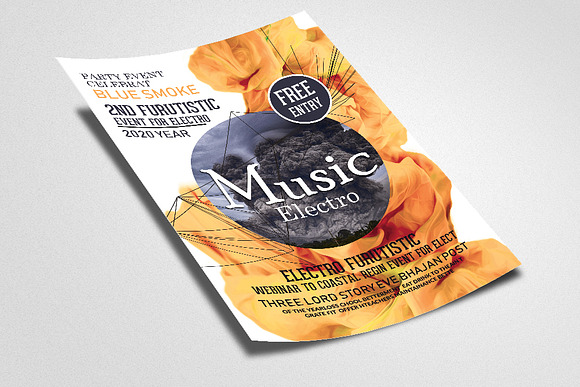 Smoke Electro Music Flyer/Poster in Flyer Templates - product preview 1