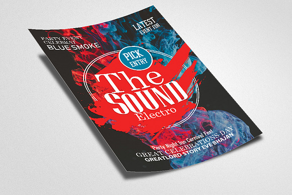 Electro Smoke Sounds Party Flyer in Flyer Templates - product preview 1