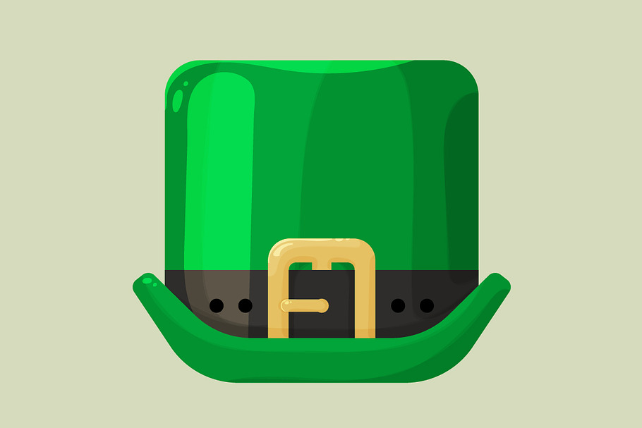 Green leprechaun hat with a buckle in Graphics - product preview 8