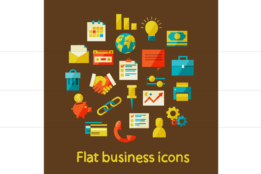 Flat Business Icons in Illustrations - product preview 8