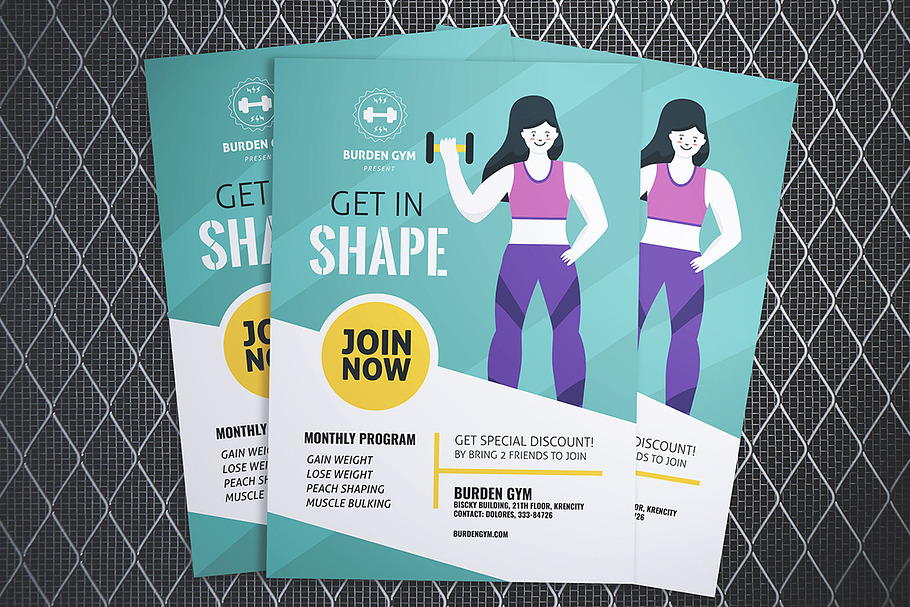 Gym Promotion Flyer in Flyer Templates - product preview 8