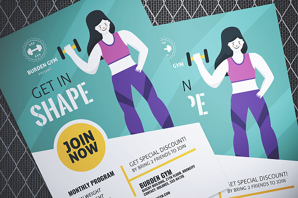 Gym Promotion Flyer in Flyer Templates - product preview 2