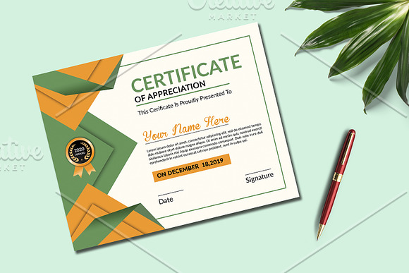 Printable Certificate V26 in Stationery Templates - product preview 2