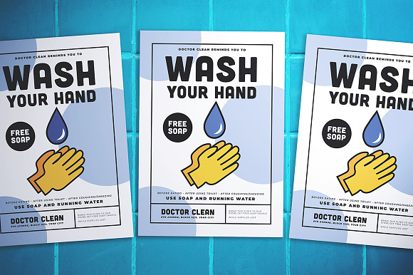 Wash Hand Flyer in Flyer Templates - product preview 2