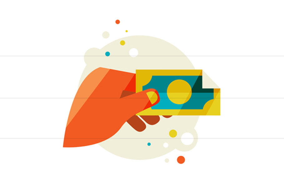 Man's Hand Holding A Banknote in Illustrations - product preview 8