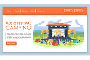Music festival camping landing page