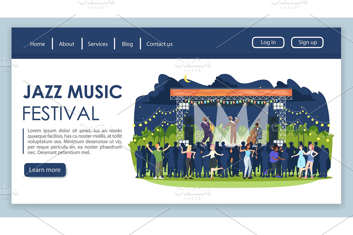 Jazz music festival landing page in Landing Page Templates - product preview 8