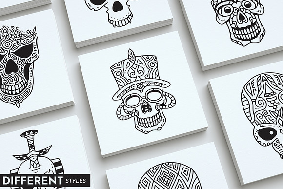 100 Decorative Skulls in Illustrations - product preview 1