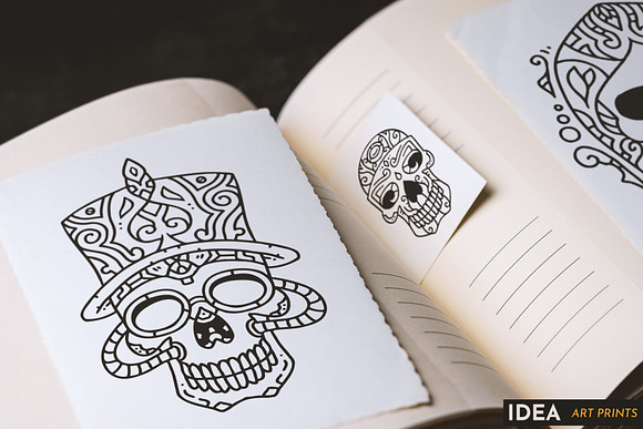 100 Decorative Skulls in Illustrations - product preview 14