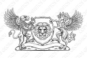 Coat of Arms Crest Griffin Pegasus