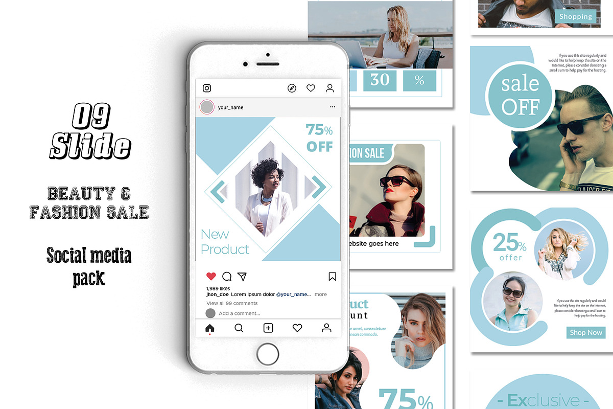 Discount Sale Social Media Pack in Instagram Templates - product preview 8