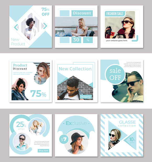 Discount Sale Social Media Pack in Instagram Templates - product preview 1