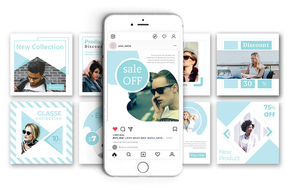Discount Sale Social Media Pack in Instagram Templates - product preview 3