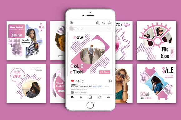 Instagram Fashion Social Media Pack in Instagram Templates - product preview 2