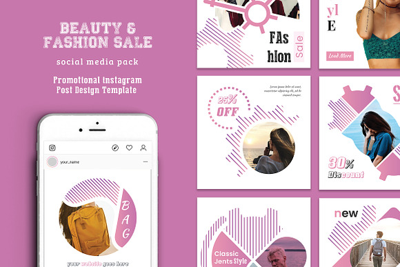 Instagram Fashion Social Media Pack in Instagram Templates - product preview 3