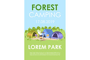 Forest camping brochure template