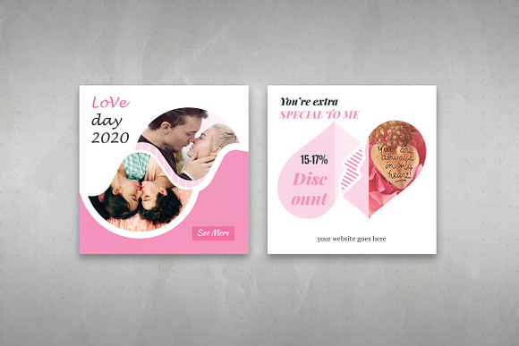 Valentines Day Social Media Pack in Instagram Templates - product preview 2