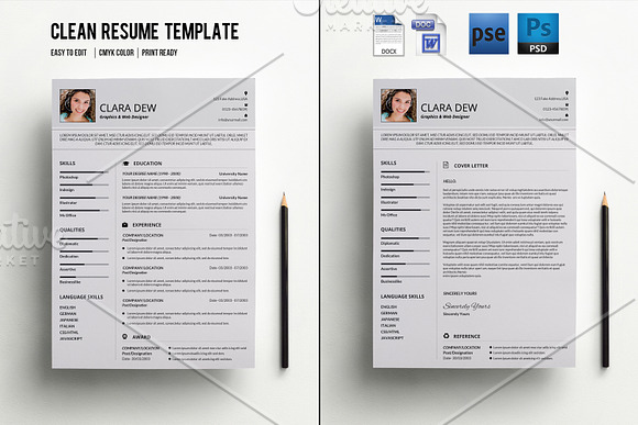 Clean Resume Bundle in Letter Templates - product preview 4