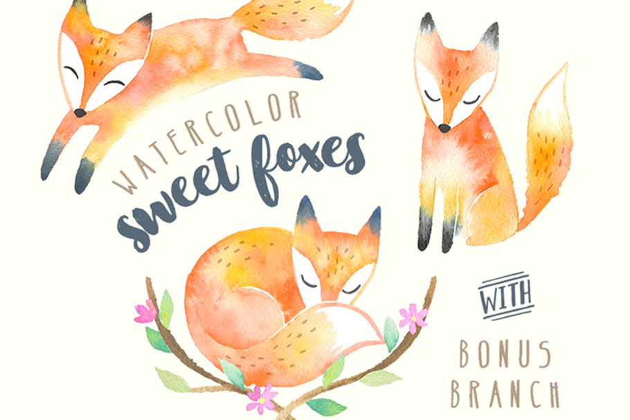 Sweet Foxes Watercolor Set