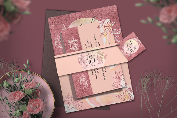 Flower Wedding Invitation in Card Templates - product preview 2