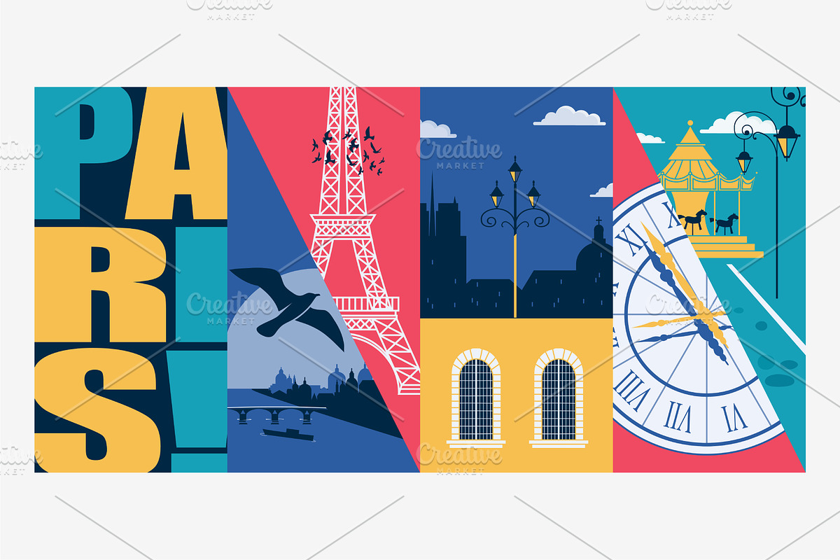 Paris, France vector skyline in Illustrations - product preview 8