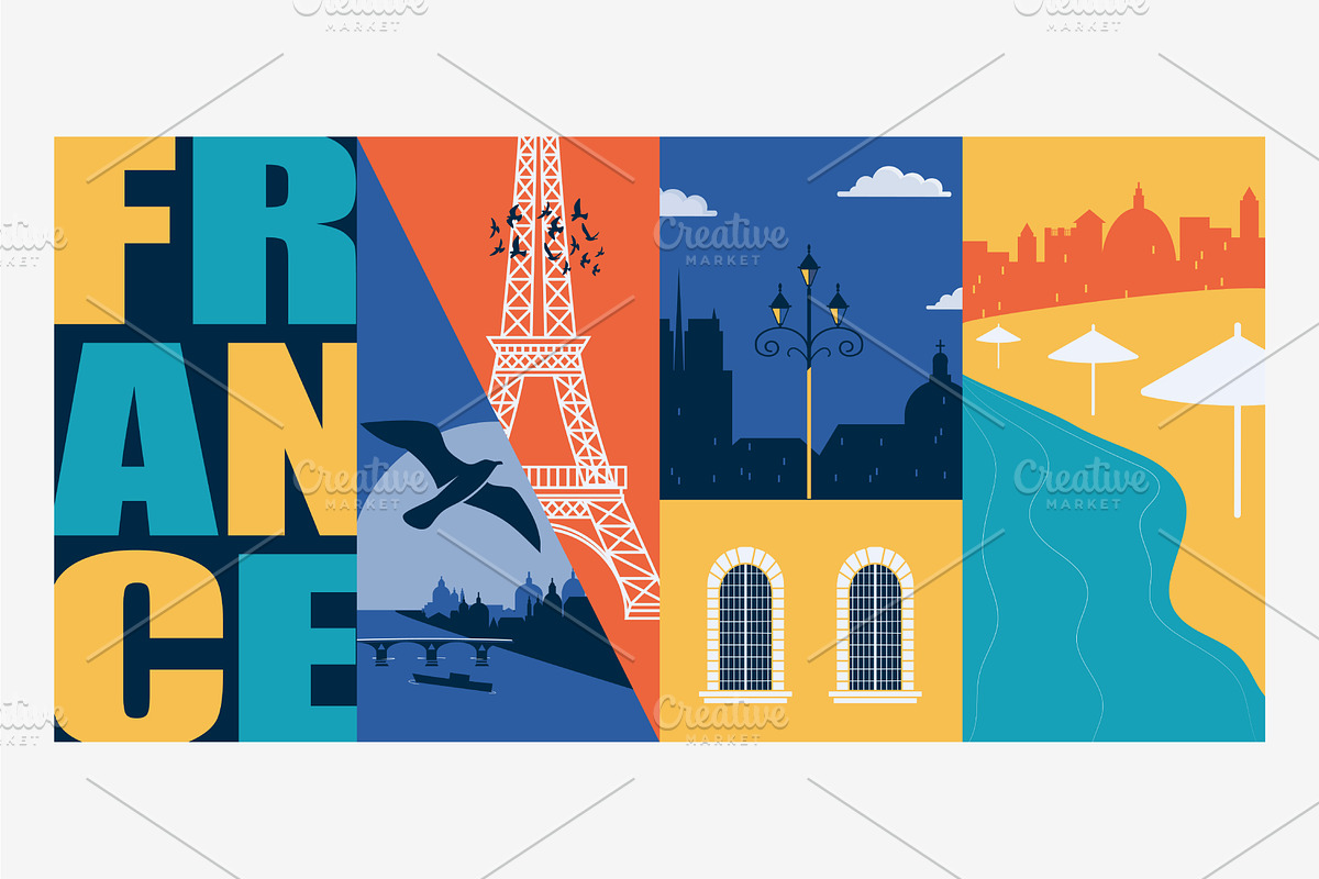 France vector banner, illustration in Illustrations - product preview 8