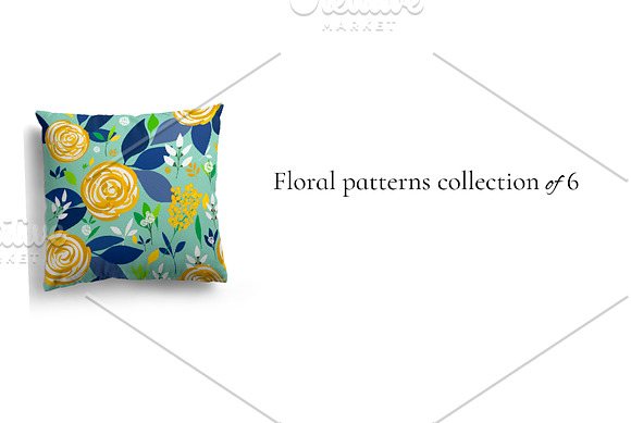 Set of 6 floral patterns in Patterns - product preview 3