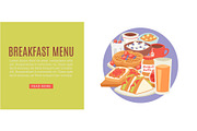 Breakfast menu american web banner
