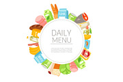 Daily menu circle of products, meal