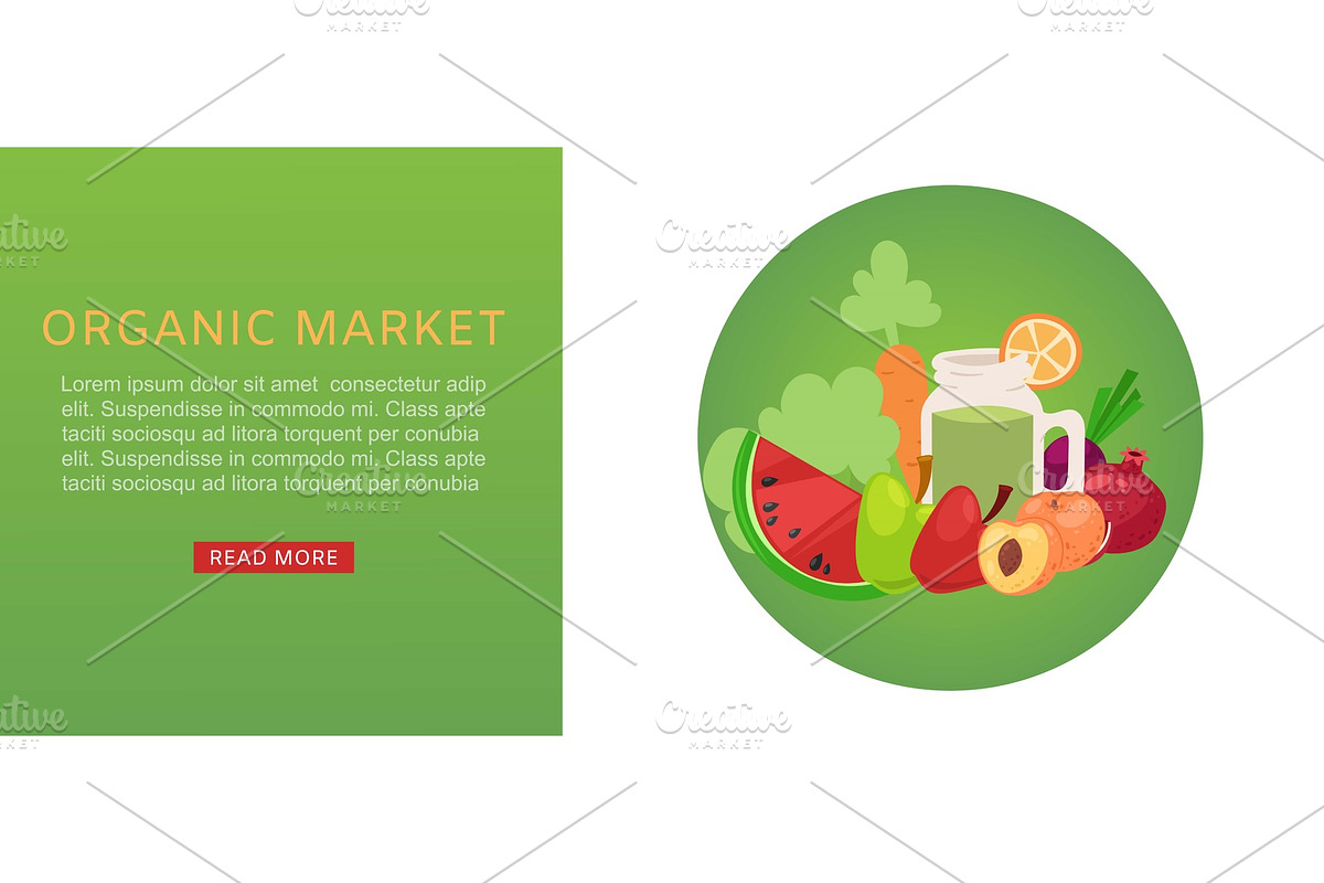 Organic market of fresh healthy food in Illustrations - product preview 8